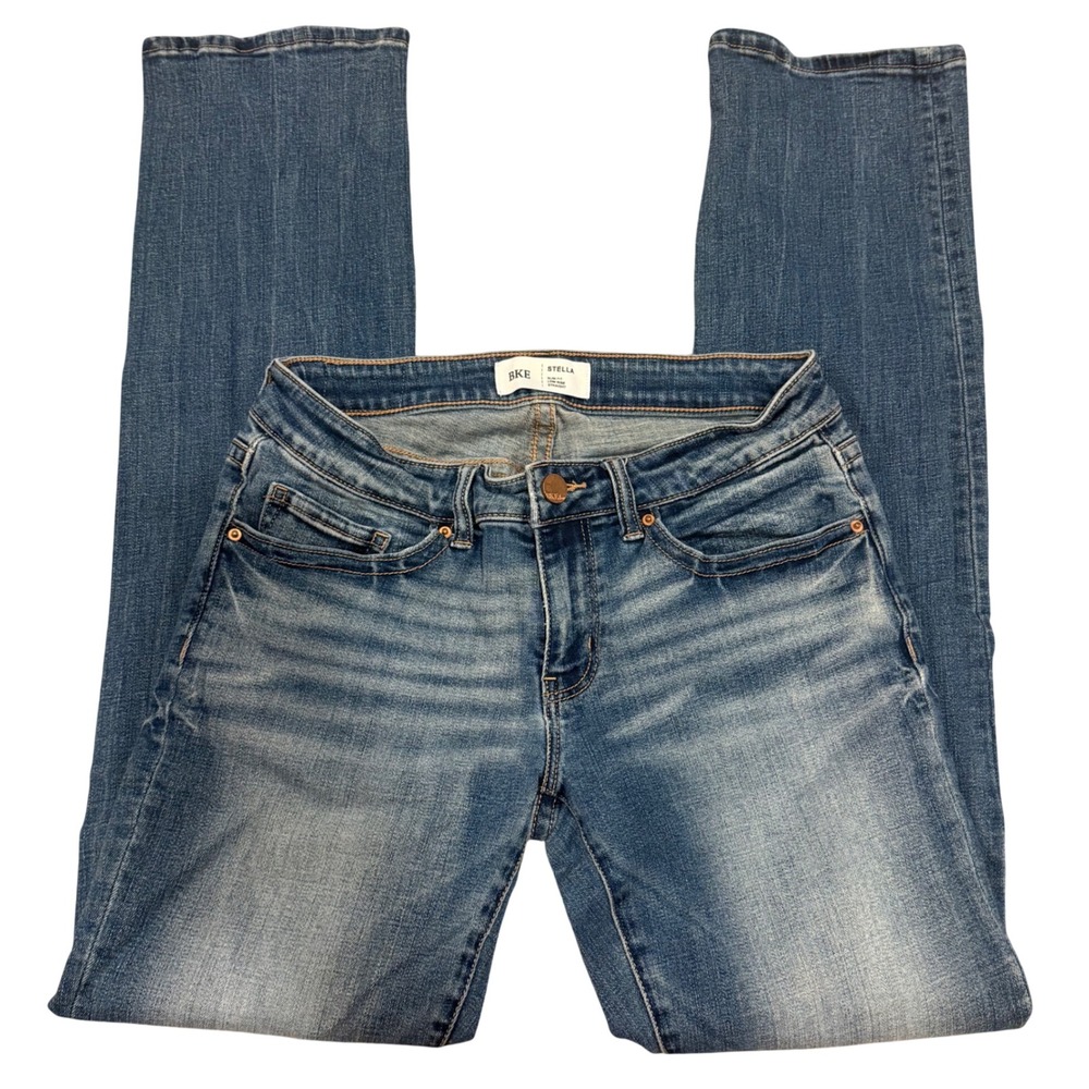 BKE Stella Slim Fit Low Rise Straight Leg Jeans Blue 28x32 Medium Wash